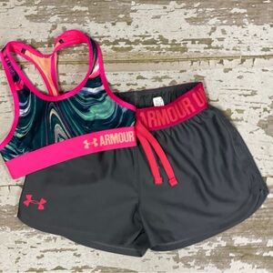 Youth Girls Lot of 2 Under Armour Size XS